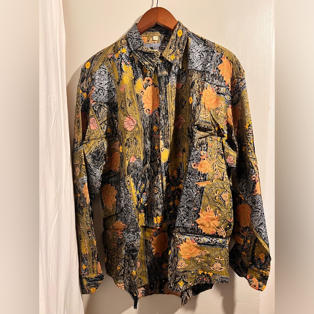 ✨Tom Tailor✨ NWOT long sleeve button down floral print multi color size L - Picture 1 of 3